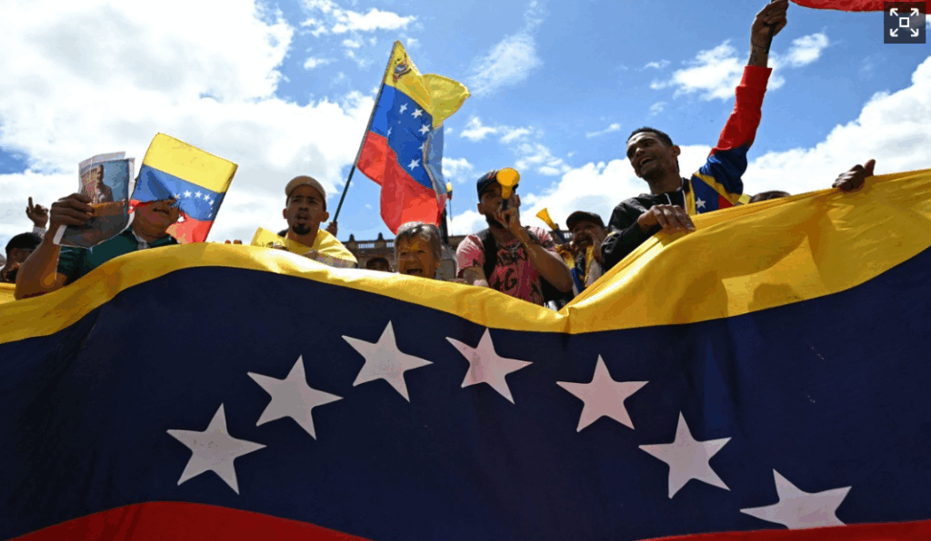 마두로 체포를 축하하는 베네수엘라 주민